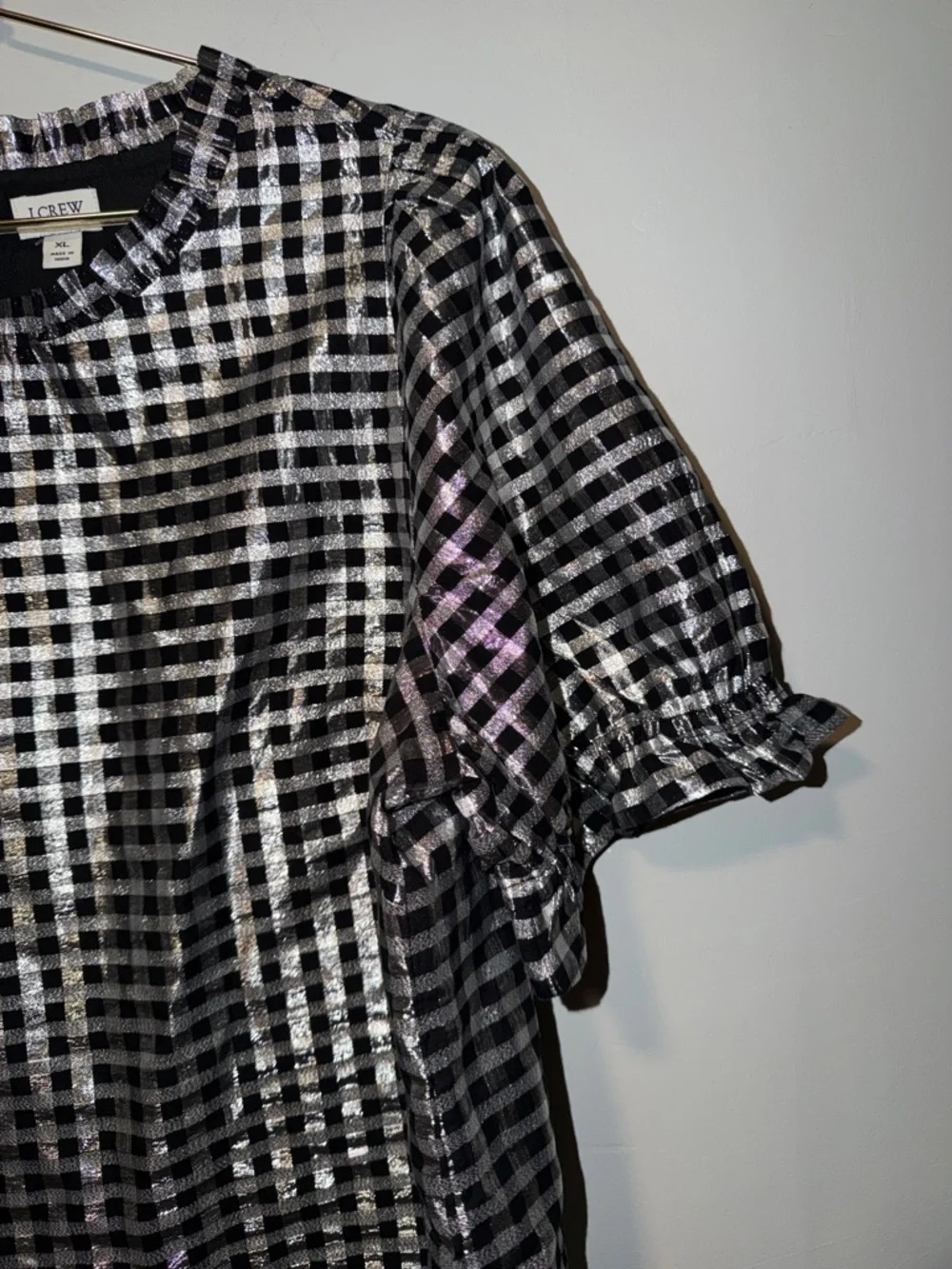 J.Crew short sleeve blouse Silvery
